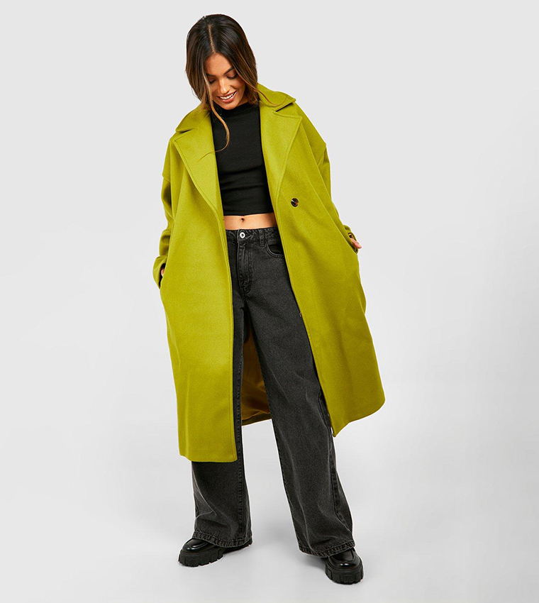 Mango green wool coat best sale