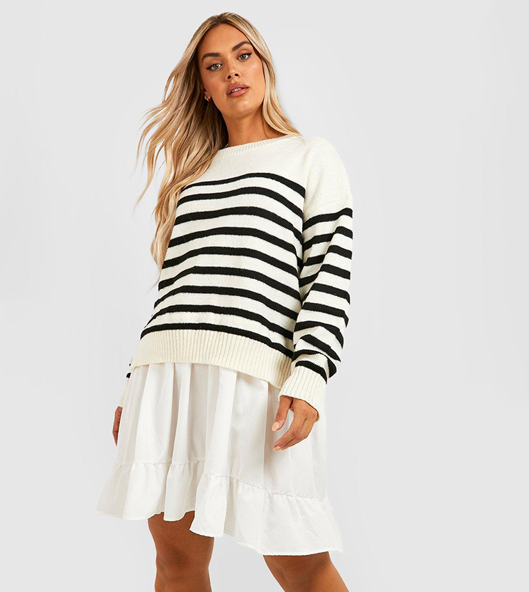 Black and white discount jumper shirt dress