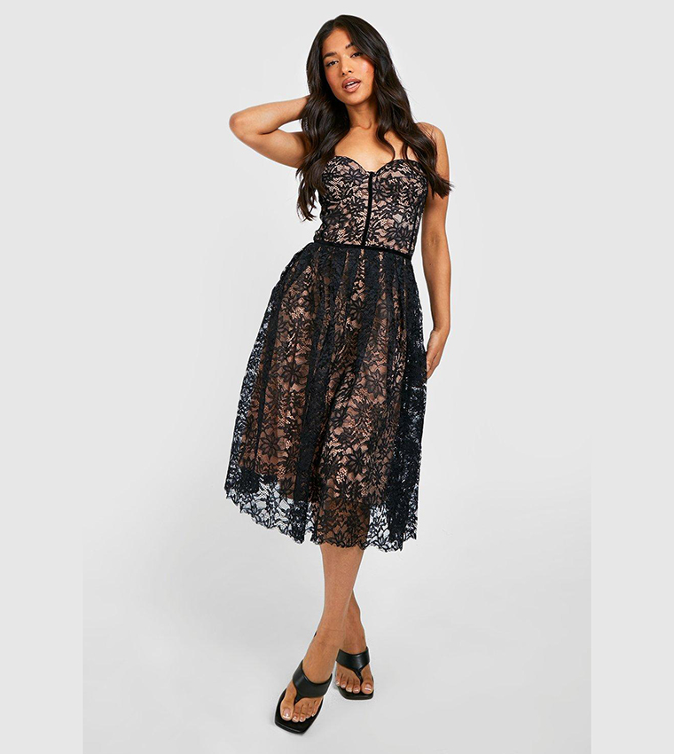 Black lace outlet strappy dress