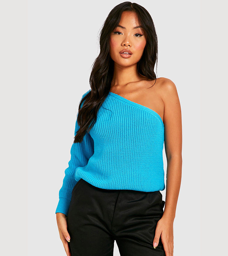 One shoulder cheap knitted jumper