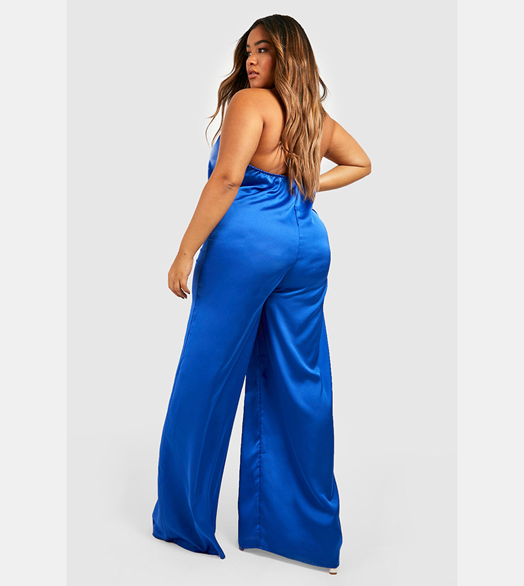 Satin wide leg jumpsuit online