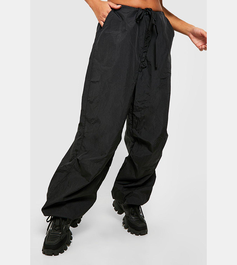 Drawcord Extreme Wide Leg Parachute Pants