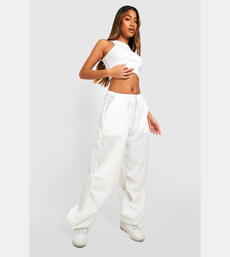 Drawcord Extreme Wide Leg Parachute Pants