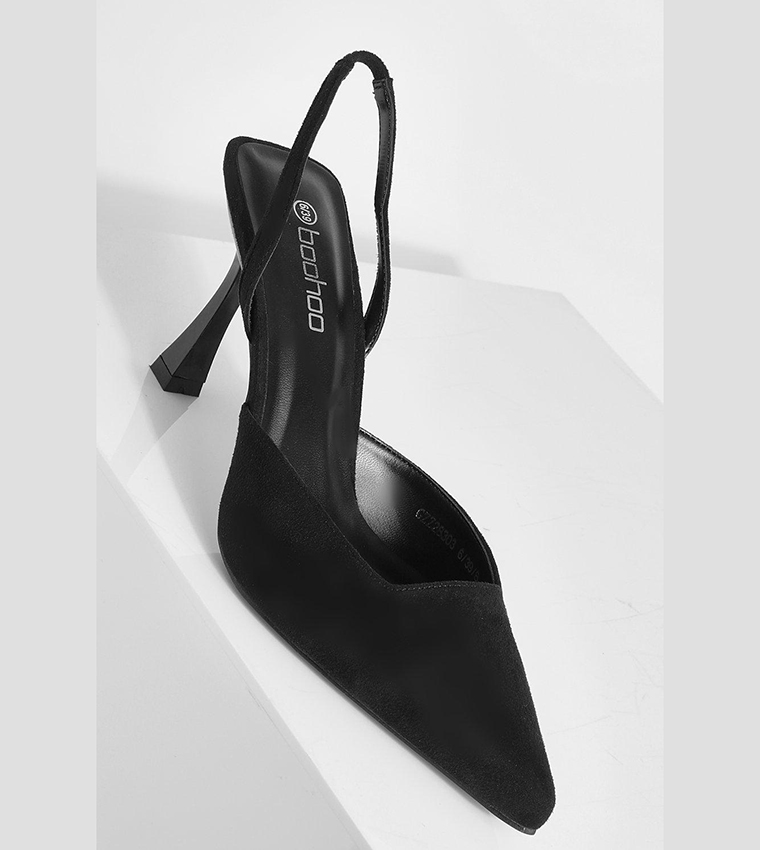 Wide fit black sale sling back shoes