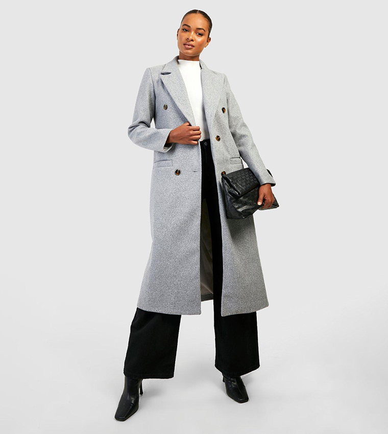 Grey wool cheap look coat