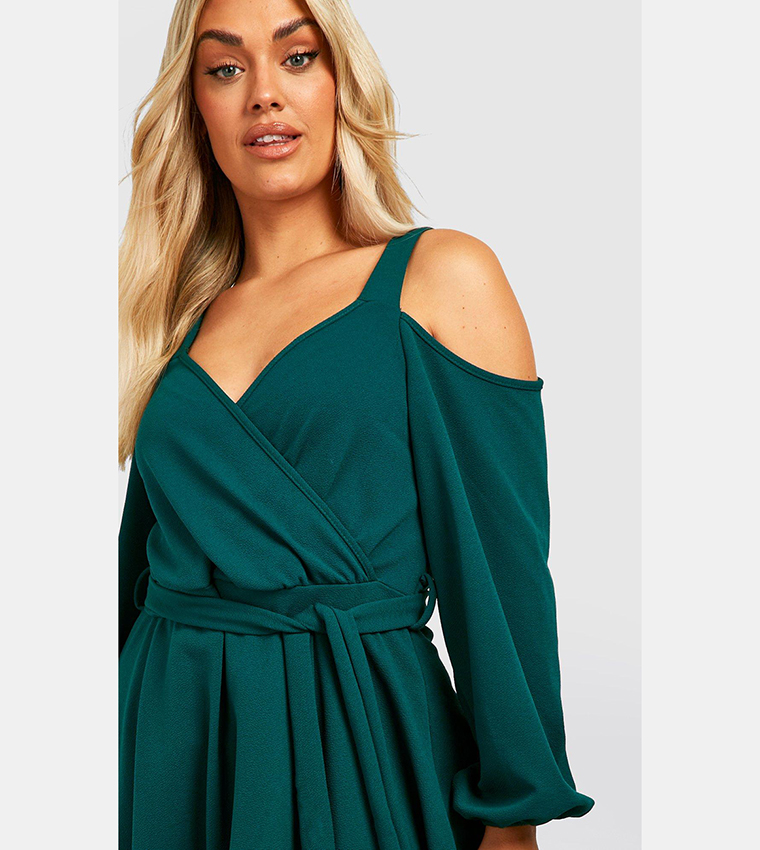 Cold shoulder tie on sale dress