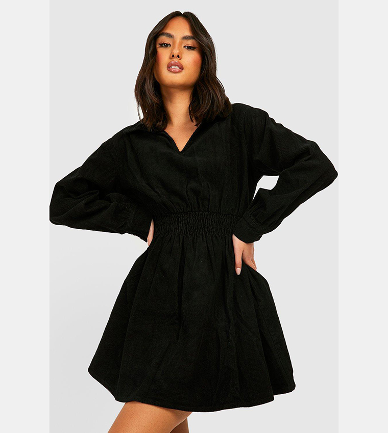 cord skater dress boohoo Women's Plus Size Cord Milkmaid Skater Dress