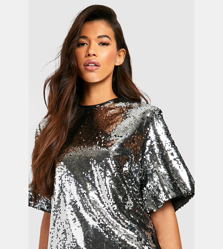 Sequin oversized store t shirt dress