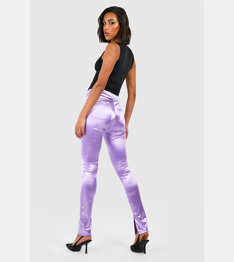 Women's Split Hem Ruched Disco Leggings