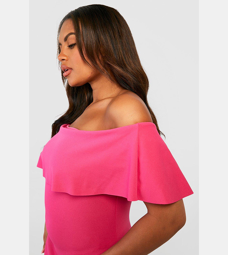 Buy Boohoo Ruffle Fishtail Midi Dress In Pink 6thStreet Bahrain