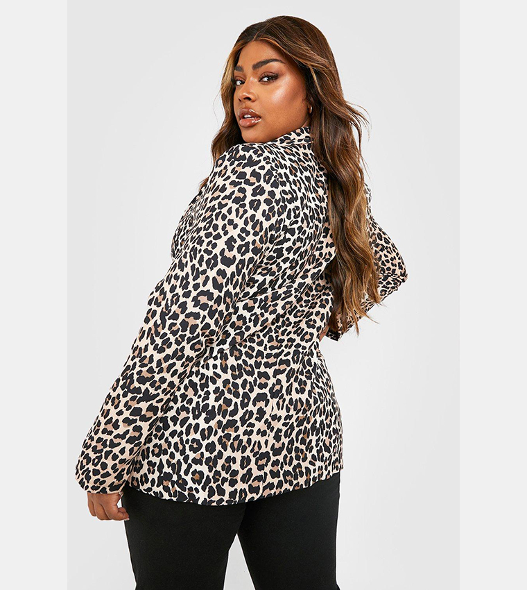 Buy Boohoo Leopard Print Tailored Blazer In Multiple Colors 