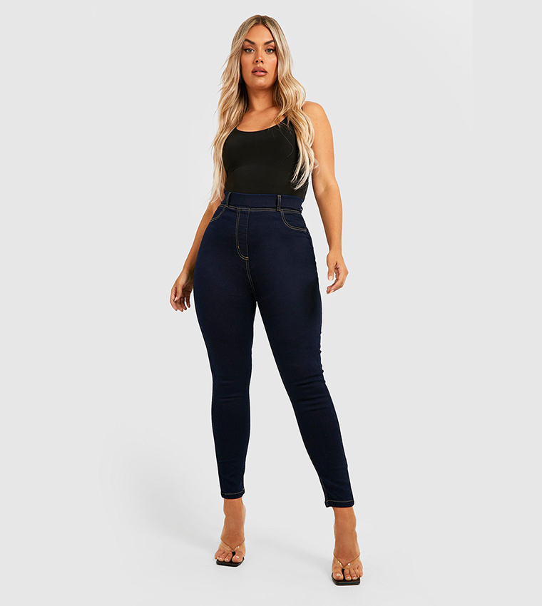 Buy Boohoo Rachel Basic Jeggings In Blue