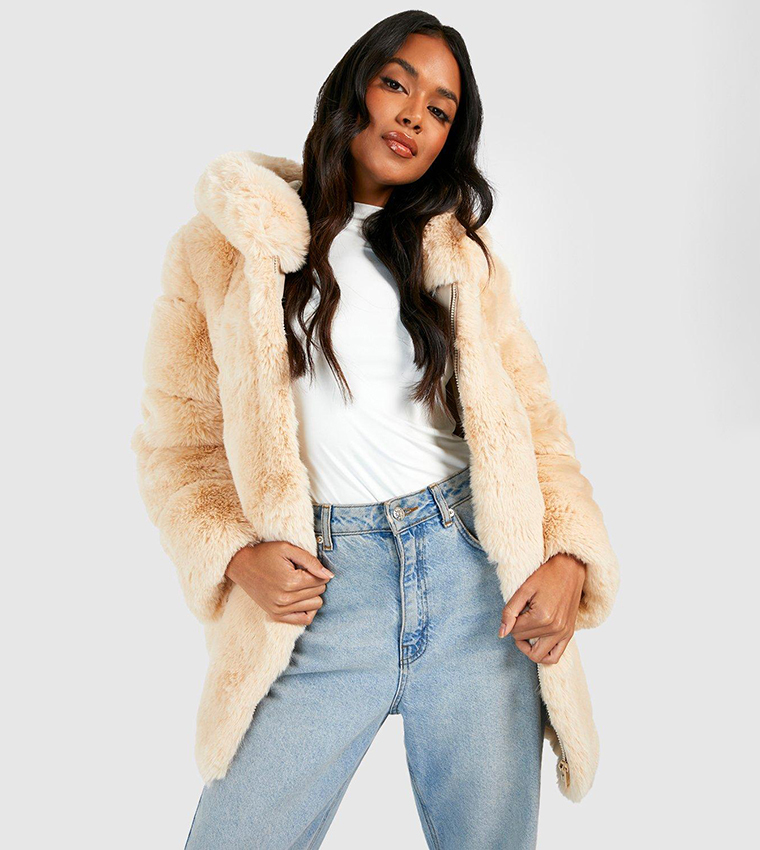 Boohoo hooded coat hotsell