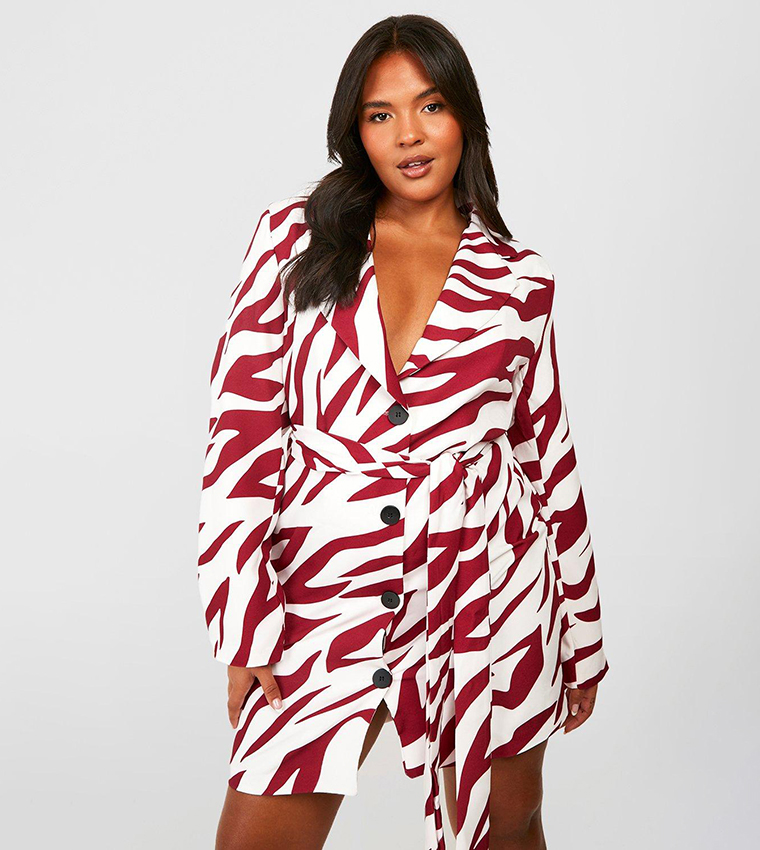 strapless open back dress Red Double-Breasted Blazer Dress – Beyond Formals