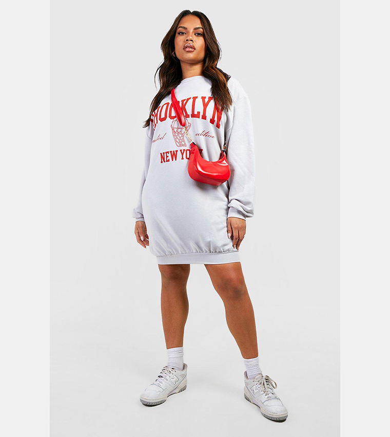 Buy Boohoo Brooklyn New York Printed Sweatshirt Dress In Grey | 6thstreet Bahrain Buy Boohoo Brooklyn New York Printed Sweatshirt Dress In Grey | 6thstreet Bahrain