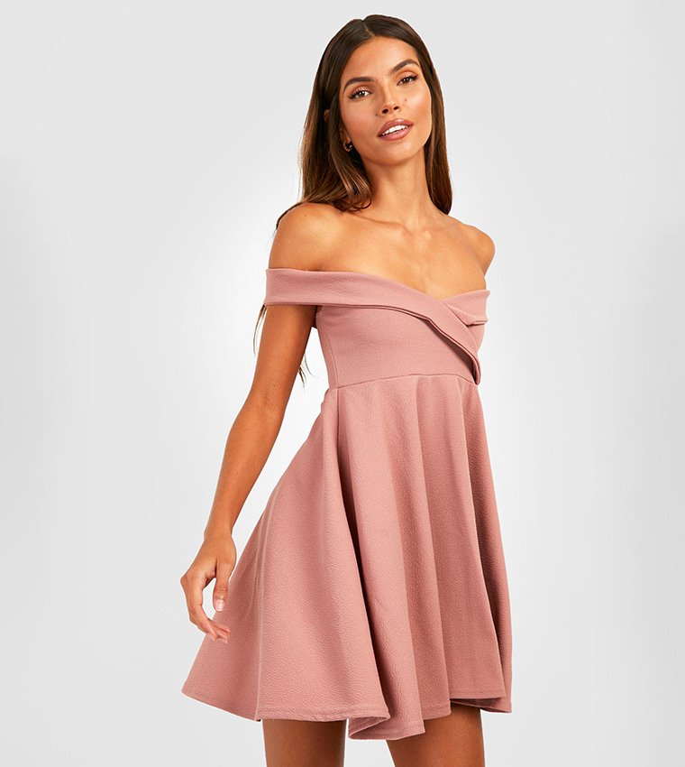 Pink mini skater sales dress