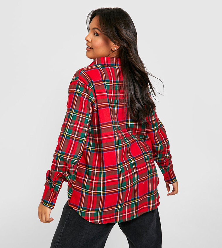 Oversized checked 2024 shirt womens