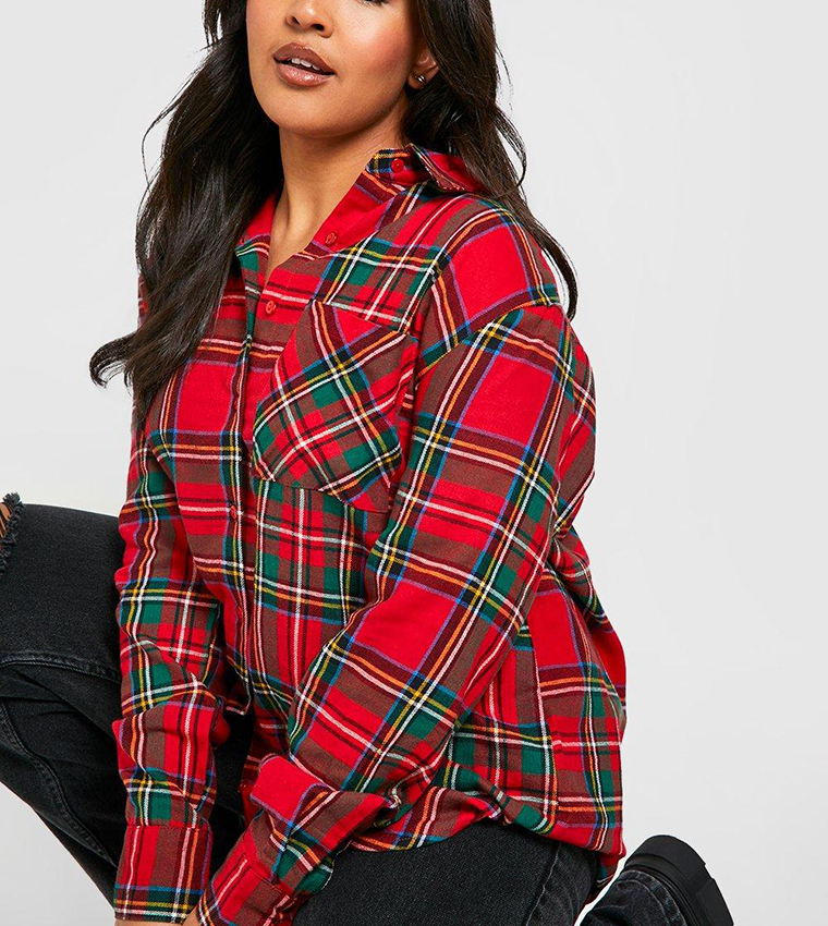 Oversized checked 2025 shirt womens