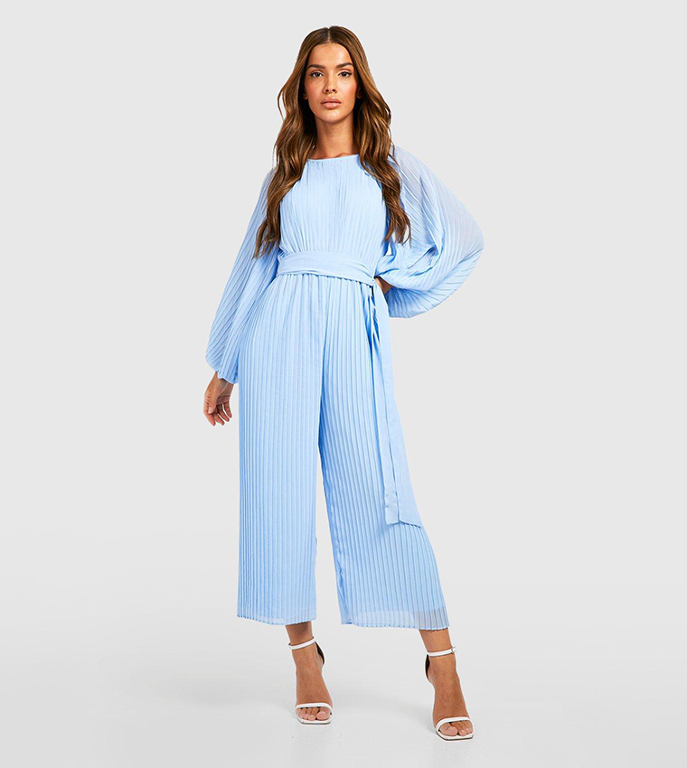 Light blue long sleeve jumpsuit online