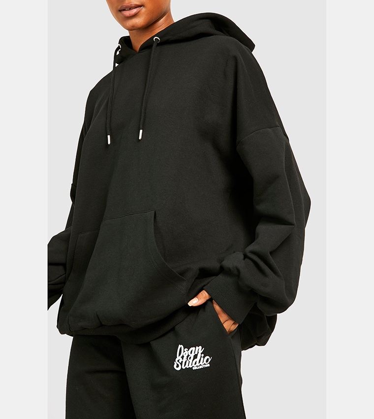 Black hoodie thick sale