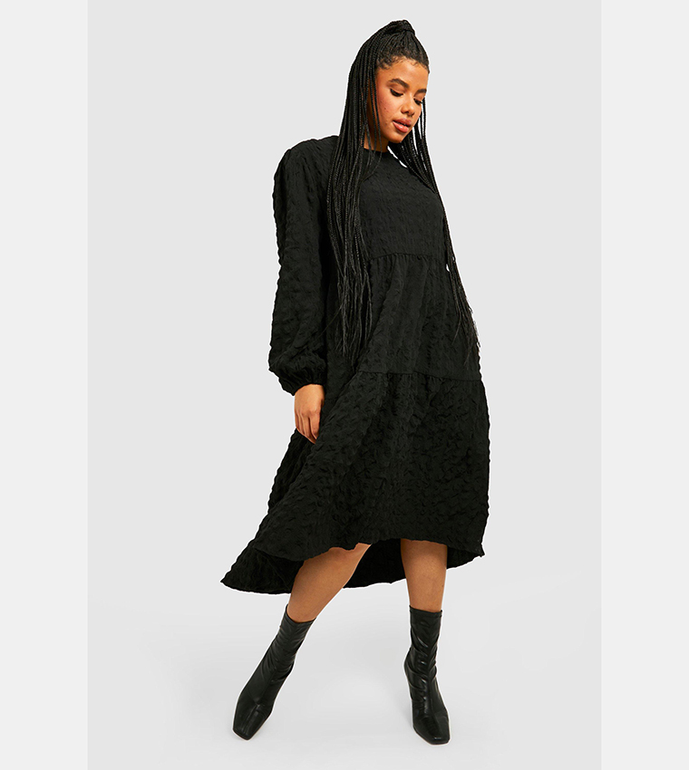 Long sleeve midi smock 2024 dress