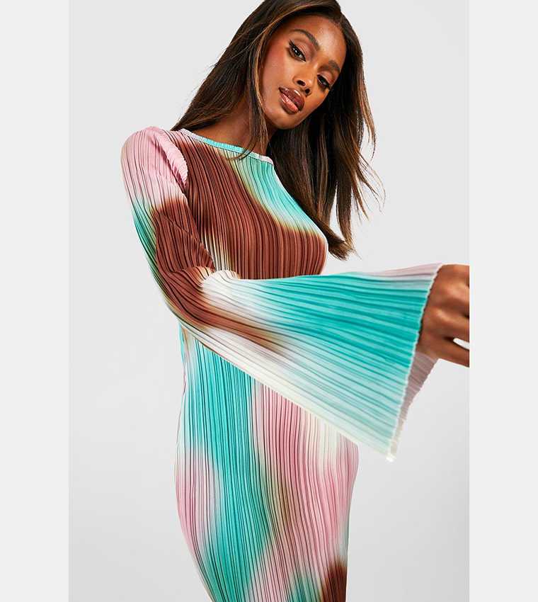 Buy Boohoo Printed Plisse Flare Sleeves Midaxi Dress In Multiple Colors | 6thstreet Saudi Arabia Buy Boohoo Printed Plisse Flare Sleeves Midaxi Dress In Multiple Colors | 6thstreet Saudi Arabia