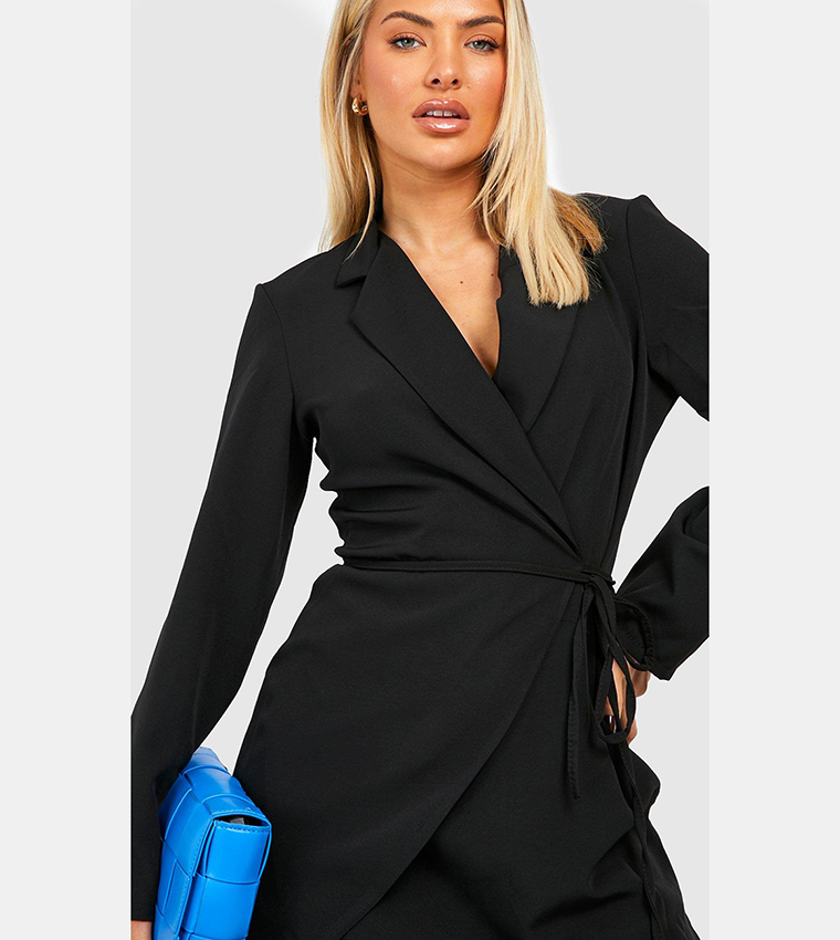 Wrap front clearance blazer dress