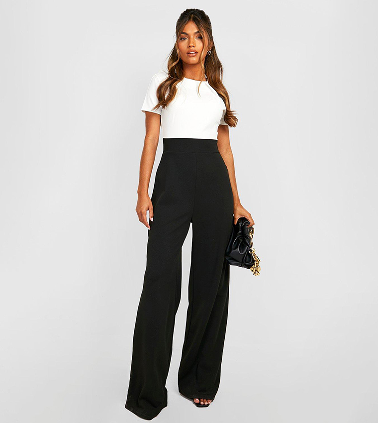 Contrast Wide Leg Jumpsuit