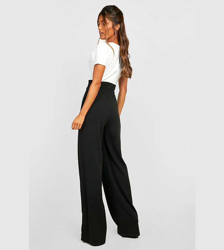Contrast Wide Leg Jumpsuit