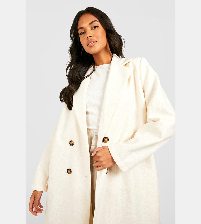 White on sale coat boohoo