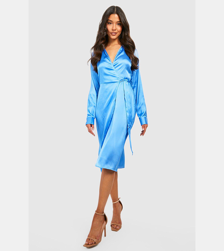 sachin and babi light blue dress Polo Womens Melody Casual Short Sleeve Wrap Dress main image 1