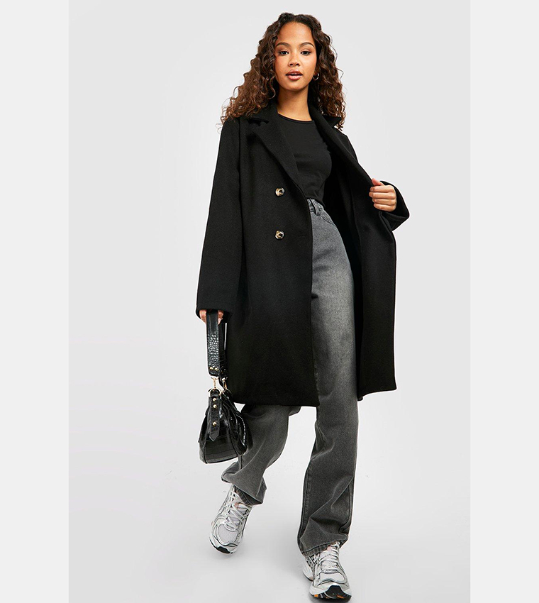 Double breasted wool look coat 2025