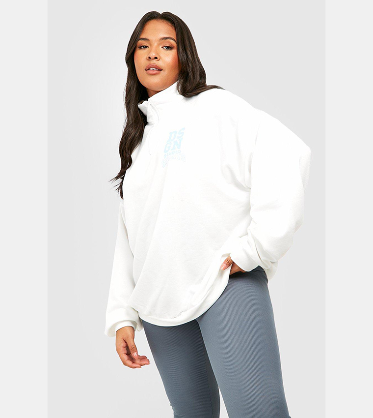 Oversized Half-zip Sweatshirt - Cream/Harlem - Men