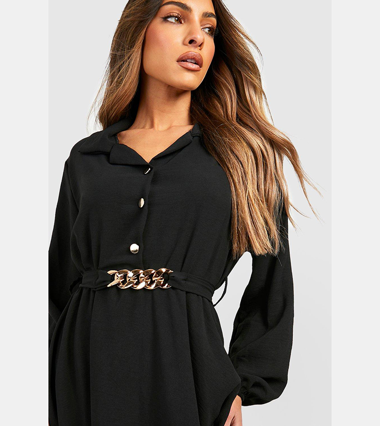 boohoo chain print shirt