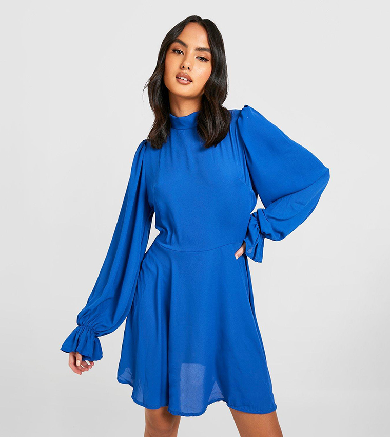 sachin and babi light blue dress Buy Lipsy Black Hotfix Embellished Chiffon Sleeve V-Neck Skater Knitted  Mini Dress from Next USA main image 1