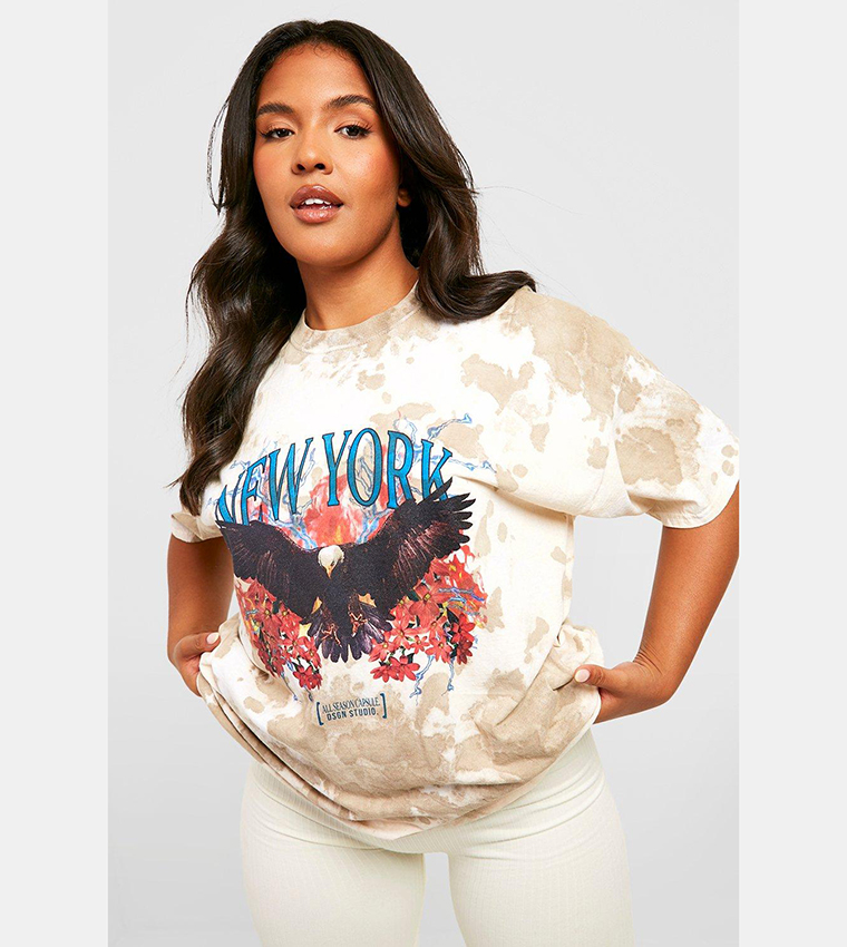 Buy Boohoo Tie Dye Graphic Oversized T Shirt In Brown 6thStreet