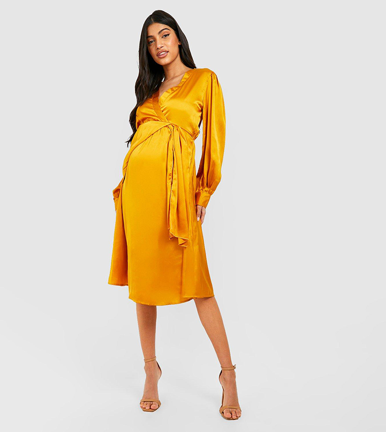 Maternity Satin Midi Dress