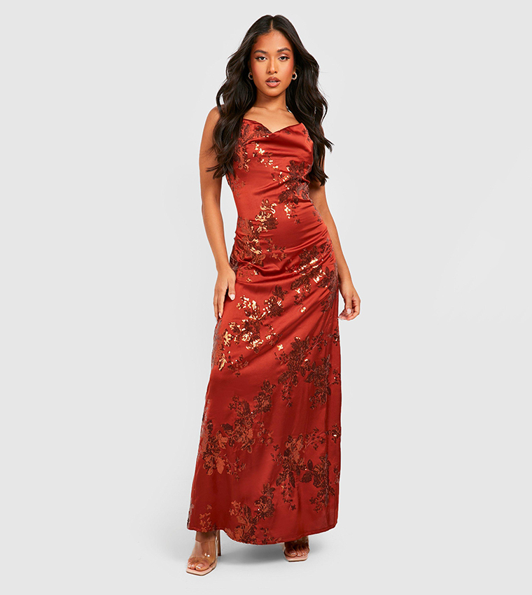 evil eye maxi dress Brown Evil Eye Maxi Dress – Boho Slip Dress for Women