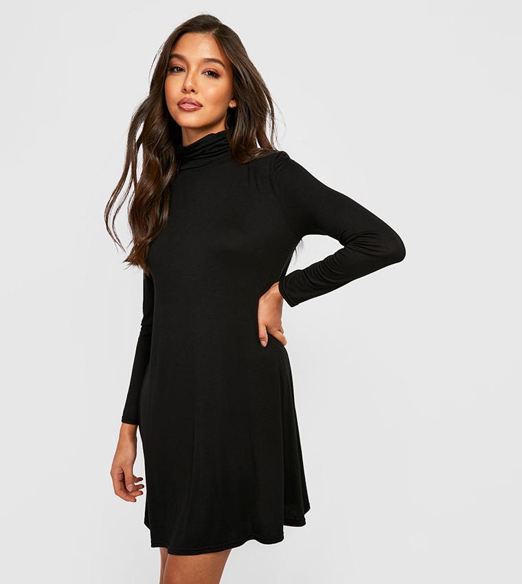 Roll neck 2024 swing dress