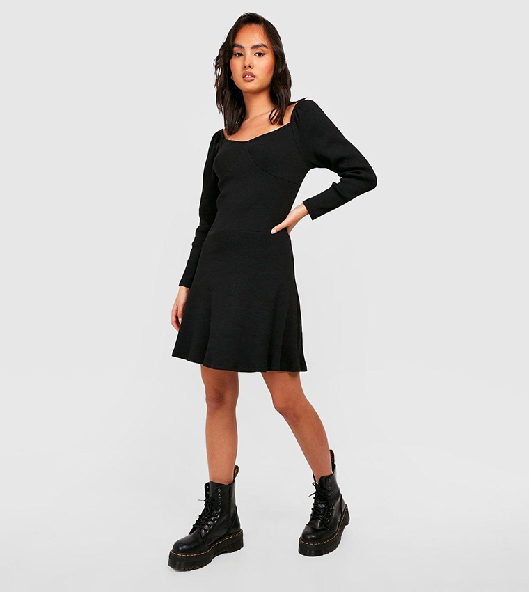 rihanna black see through dress Sweetheart Lace-Up Corset Skater Dress main image 1