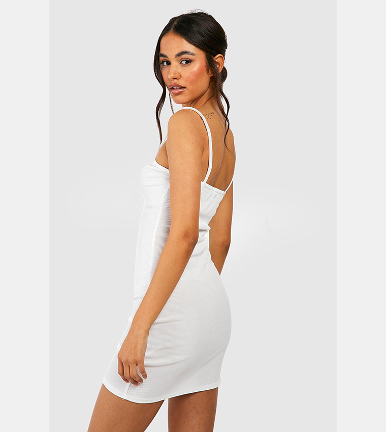 Ribbed Basic Strappy Bodycon Dress