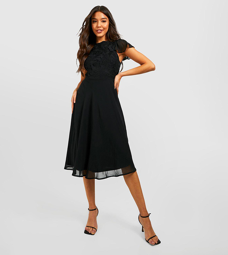 Lace midi skater dress best sale