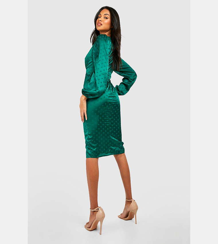 boohoo green polka dot dress please hold polka dot dress // green – shop zoco