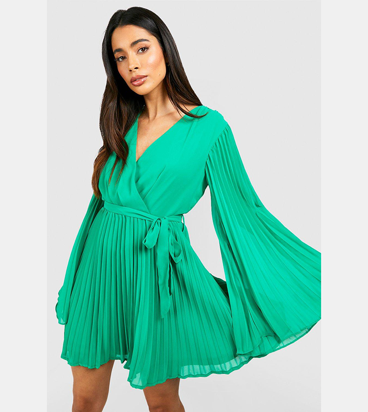 bright green skater dress Organic Art Print Skater Dress main image 1