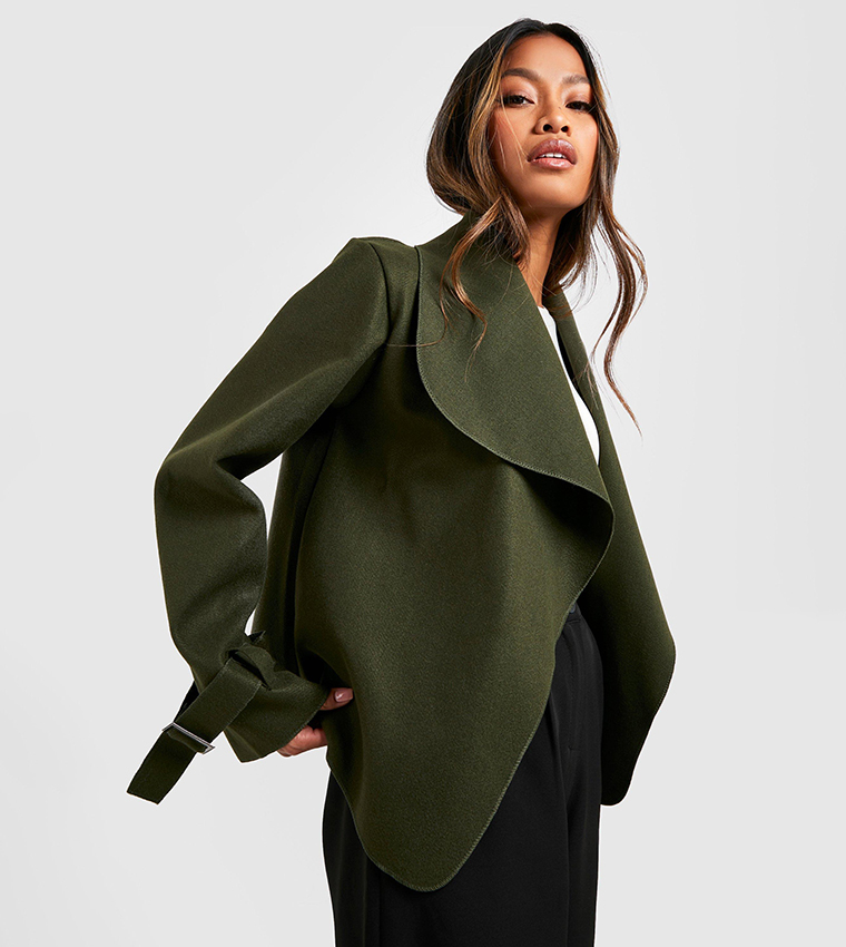 Khaki waterfall coat hotsell