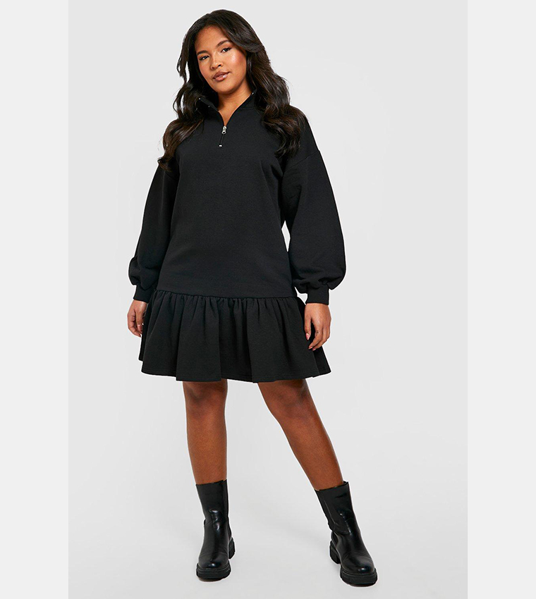 Sweater dress outlet with frill