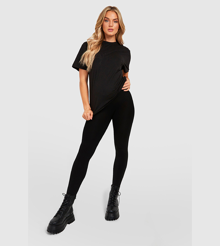Buy Boohoo Maternity Thermal Fleece Leggings In Black