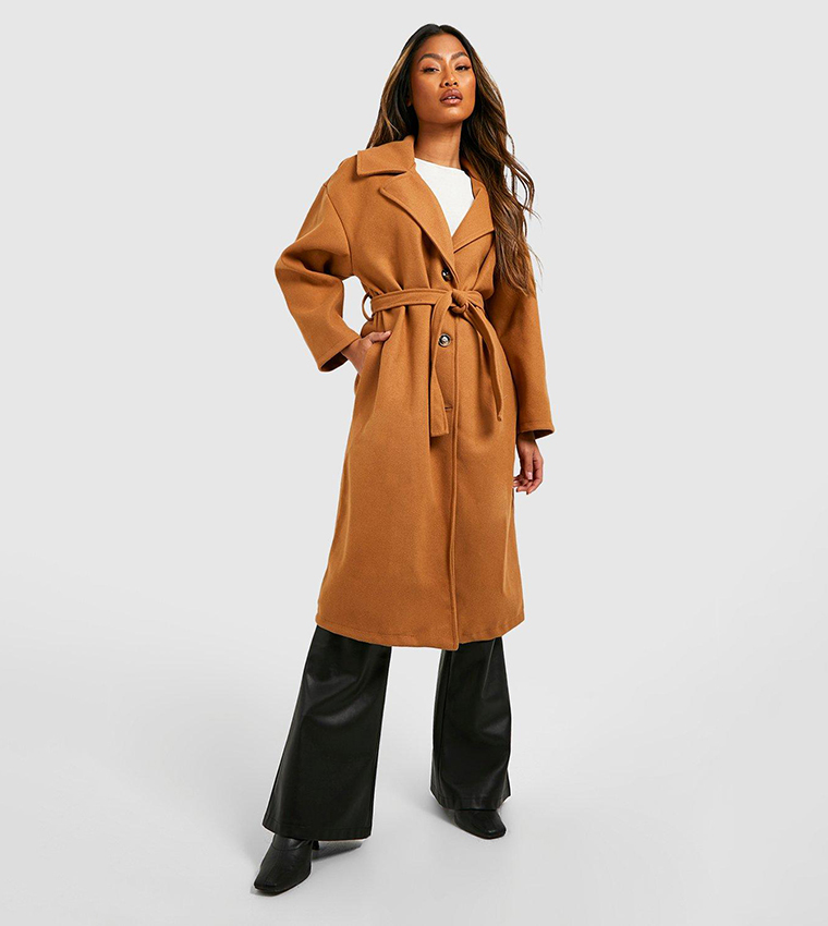 Belted wool sales look coat