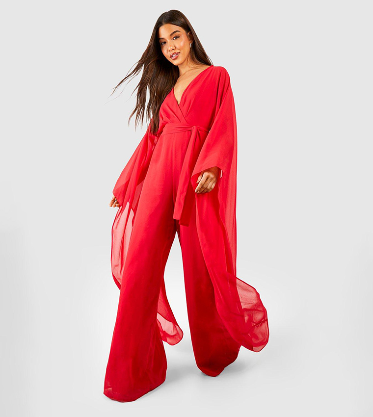 Cape sleeve sales jumpsuit