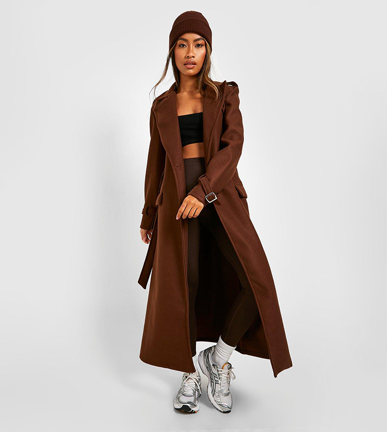 Belted maxi coat best sale